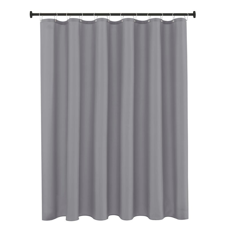Biscaynebay Fabric Shower Curtain Liner 72 Inches by 72 Inches, Silver Grey Water Resistant Bathroom Curtains Rust Resistant Grommets & Weighted Bottom Hem Machine Washable - Image 1